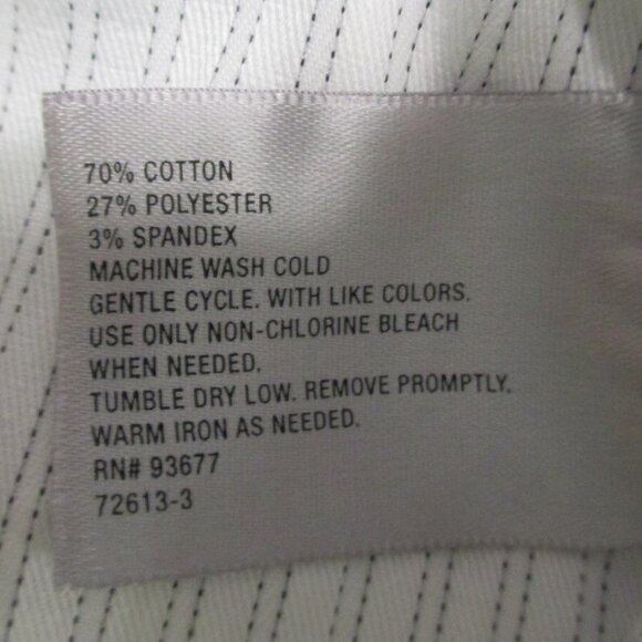 Worthington top NEW button down stretch, white w/black vertical lines size 18 - Picture 3 of 11